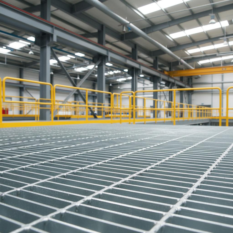 Grille en acier galvanisé à chaud 25x3 mm pour plateforme industrielle légère et accès toiture